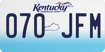 KY license plate 070JFM
