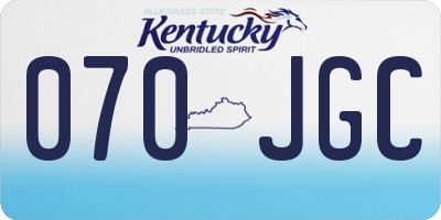 KY license plate 070JGC