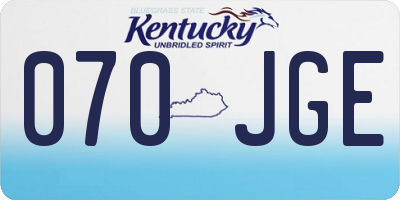 KY license plate 070JGE