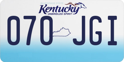 KY license plate 070JGI