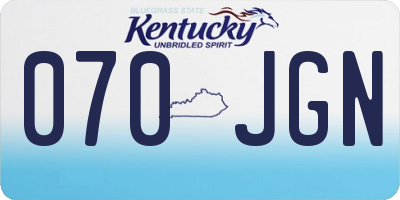 KY license plate 070JGN