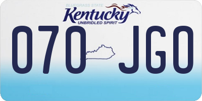 KY license plate 070JGO