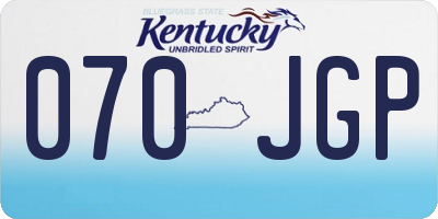 KY license plate 070JGP