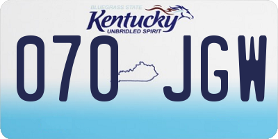 KY license plate 070JGW