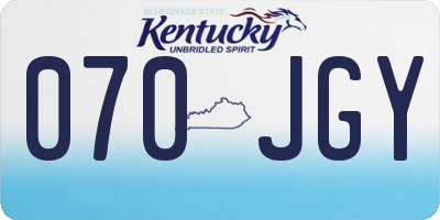 KY license plate 070JGY