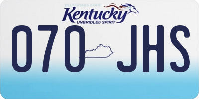 KY license plate 070JHS