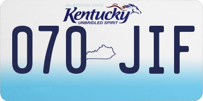 KY license plate 070JIF