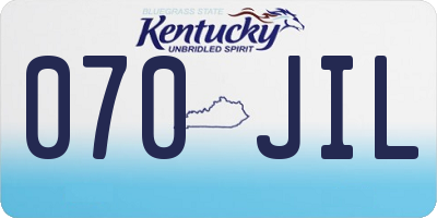 KY license plate 070JIL