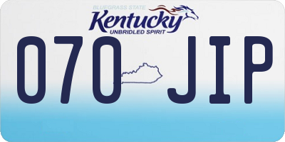 KY license plate 070JIP
