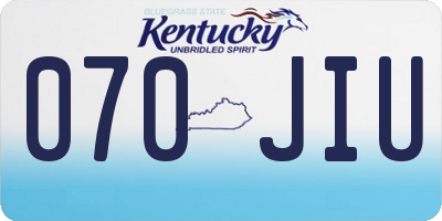 KY license plate 070JIU