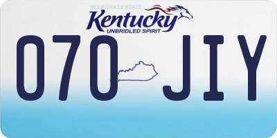 KY license plate 070JIY