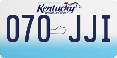 KY license plate 070JJI
