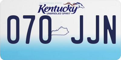 KY license plate 070JJN
