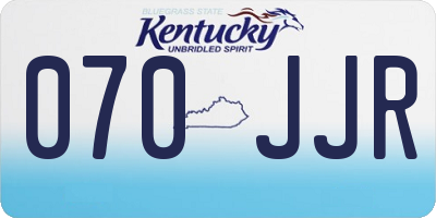 KY license plate 070JJR