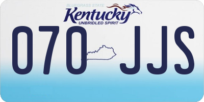 KY license plate 070JJS