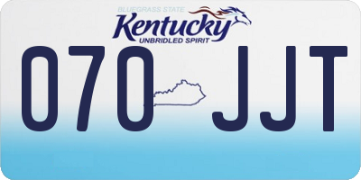 KY license plate 070JJT