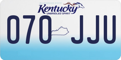 KY license plate 070JJU