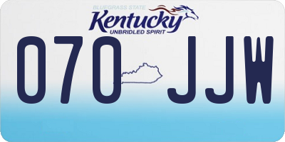 KY license plate 070JJW