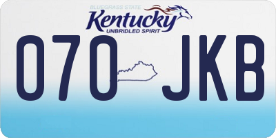 KY license plate 070JKB