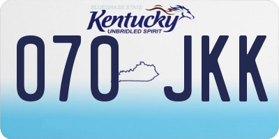 KY license plate 070JKK