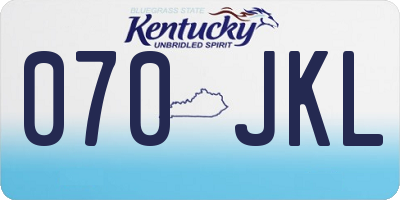 KY license plate 070JKL