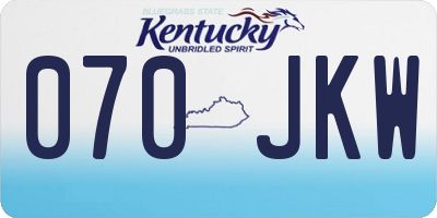 KY license plate 070JKW