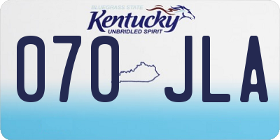 KY license plate 070JLA
