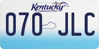 KY license plate 070JLC