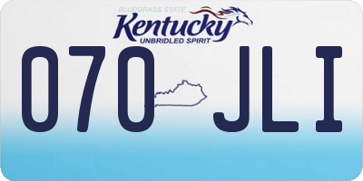 KY license plate 070JLI