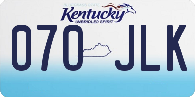 KY license plate 070JLK