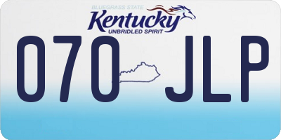 KY license plate 070JLP