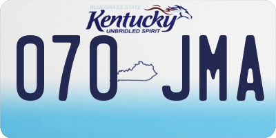 KY license plate 070JMA