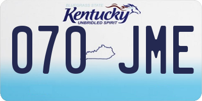 KY license plate 070JME