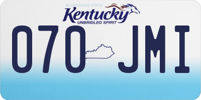KY license plate 070JMI