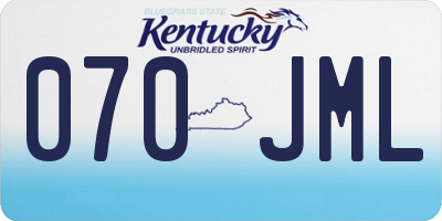 KY license plate 070JML