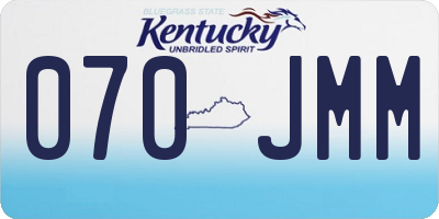 KY license plate 070JMM