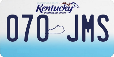 KY license plate 070JMS