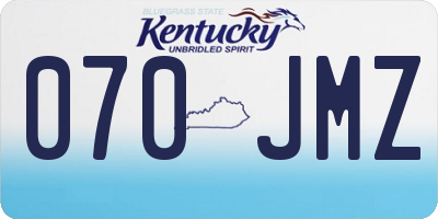 KY license plate 070JMZ