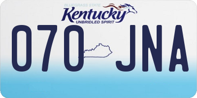 KY license plate 070JNA