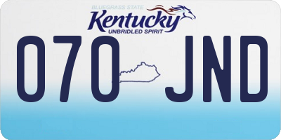 KY license plate 070JND