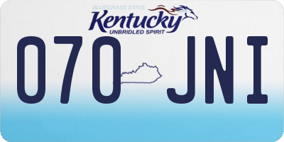 KY license plate 070JNI