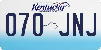 KY license plate 070JNJ