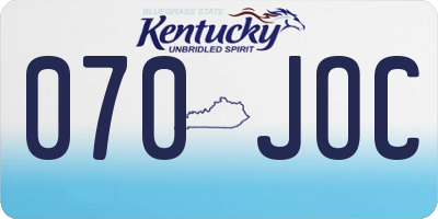 KY license plate 070JOC