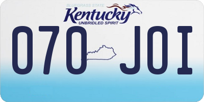 KY license plate 070JOI