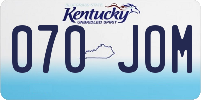 KY license plate 070JOM