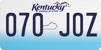KY license plate 070JOZ
