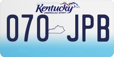 KY license plate 070JPB