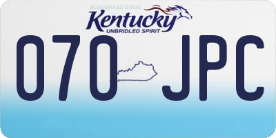 KY license plate 070JPC