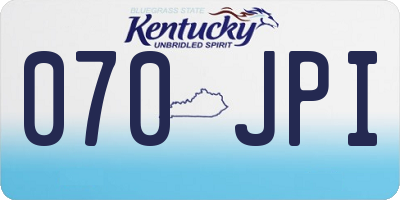 KY license plate 070JPI