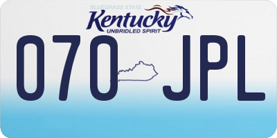 KY license plate 070JPL